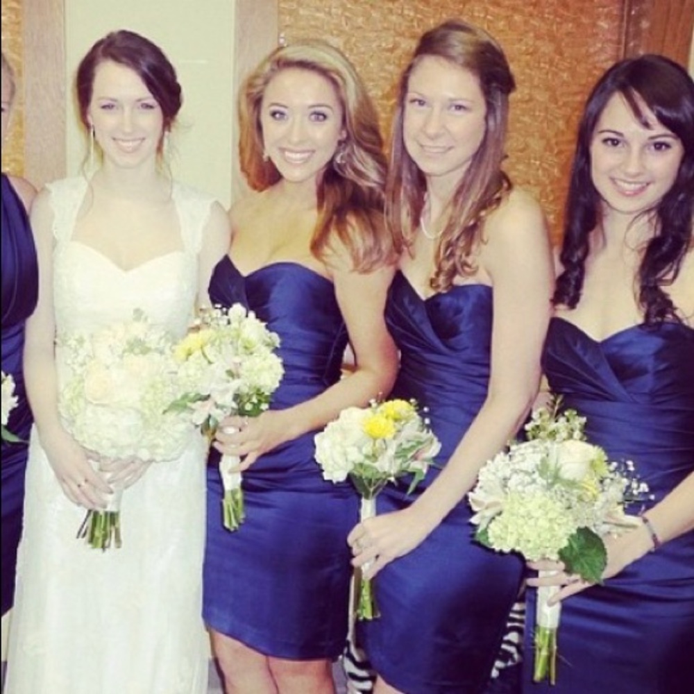 Navy Strapless Bridesmaid Dress